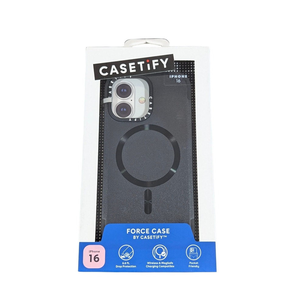 Aa6N CASETiFY Force Case with MagSafe for Apple iPhone 16 In Black‎ NEW